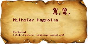 Milhofer Magdolna névjegykártya